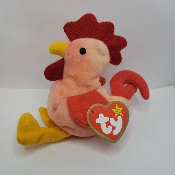 Ty Teenie Beanie Babies 1993 Strut The Rooster - Picture 1 of 7
